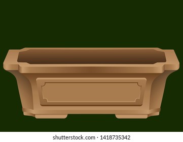 Bonsai clay pot graphic vector