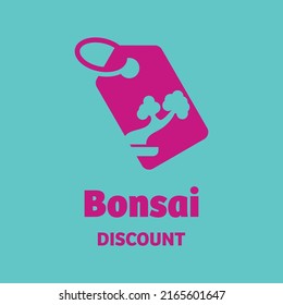 Bonsai con descuento, logo diseño símbolo vector icono idea creativa