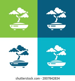 Bonsai Flat four color minimal icon set