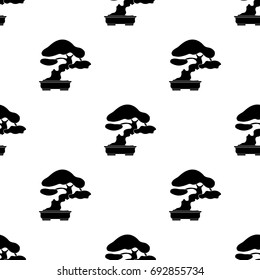 Bonsai icon in black style isolated on white background. Japan symbol stock vector illustration.