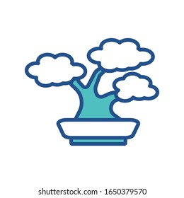 bonsai icon design, flat style icon collection