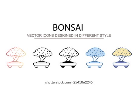 Bonsai-Symboldesign mit weißem Hintergrund - Stockgrafik
