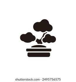 Bonsai icon. Flat silhouette version.