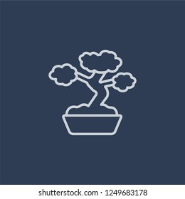 Bonsai icon. Bonsai linear design concept from Ecology collection. Simple element vector illustration on dark blue background.