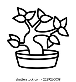 Bonsai Icon Logo Design Vector Template Illustration Sign And Symbol Pixels Perfect