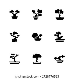 bonsai icon or logo isolated sign symbol vector illustration - Collection of high quality black style vector icons
