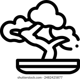 bonsai icon. Thin Linear Style Design Isolated On White Background