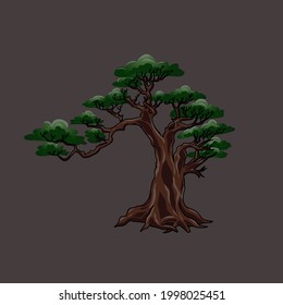 Bonsai illustrations are good for printing as book covers, wall decorations, t-shirt designs, vector drawing designs