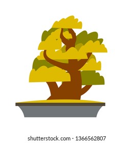 Bonsai Japanese Cartoon Vector Tree Growing Stock Vector (Royalty Free ...