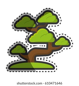 bonsai japanese culture isolated icon