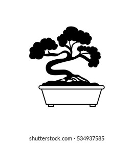 Bonsai japanese tree icon vector illustration graphic design