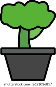 Bonsai Line Filled Vector Icon Design