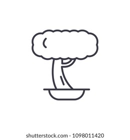 Bonsai line icon concept. Bonsai flat vector sign, symbol, illustration.