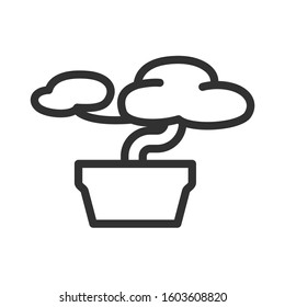 bonsai, linear icon. Editable stroke