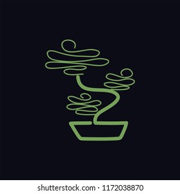 bonsai logo design template