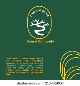 Bonsai logo design that is equipped with a layout design is very suitable for use for company nature logos, especially bonsai