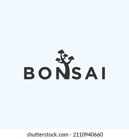 bonsai logo design vector illustration