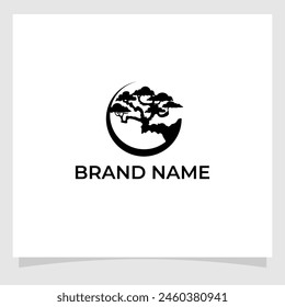 Bonsai logo design vector illustration Premium EPS 10