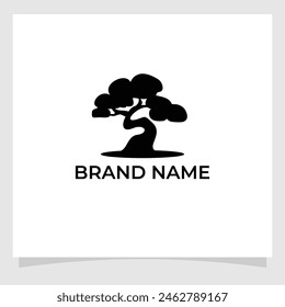 Bonsai logo design vector illustration Premium EPS 10