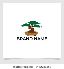 Bonsai logo design vector illustration Premium EPS 10