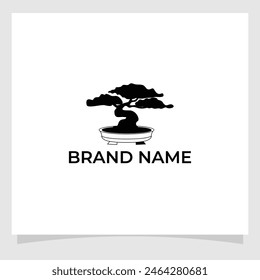 Bonsai logo design vector illustration Premium EPS 10