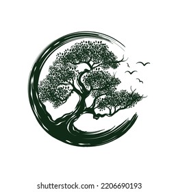 Bonsai Logo Template Design Vector, Emblem, Design Concept, Creative Symbol, Icon