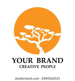 bonsai logo template vector illustration design. logo suitable for bonsai enthusiasts or plant businesses.