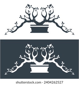 bonsai logo template vector illustration design. logo suitable for bonsai enthusiasts or plant businesses.