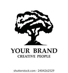 bonsai logo template vector illustration design. logo suitable for bonsai enthusiasts or plant businesses.