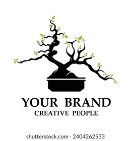 bonsai logo template vector illustration design. logo suitable for bonsai enthusiasts or plant businesses.