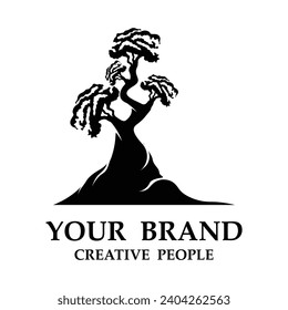 bonsai logo template vector illustration design. logo suitable for bonsai enthusiasts or plant businesses.