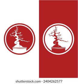 bonsai logo template vector illustration design. logo suitable for bonsai enthusiasts or plant businesses.