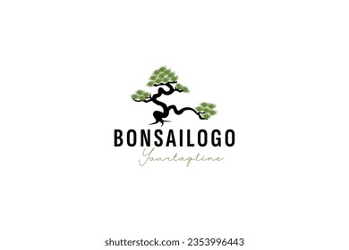 Bonsai logo vector icon illustration