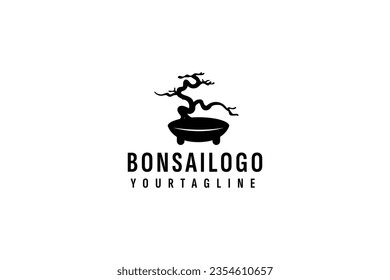 Bonsai logo vector icon illustration