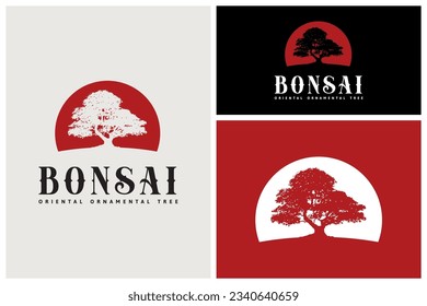 Bonsai Maple Tree Label Logo Inspiration Design