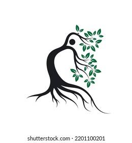 bonsai people tree icon vector concept design template 