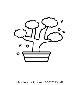 Bonsai, plant icon. Simple line, outline vector Chinese new year icons for ui and ux, website or mobile application