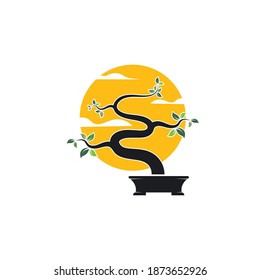 bonsai plant icon vector illustration design template 