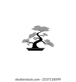 bonsai plant logo activity to create plant art by dwarfing trees