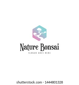 Bonsai Plant Logo Design Vector