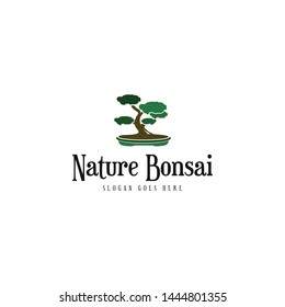 Bonsai Plant Logo Design Vector