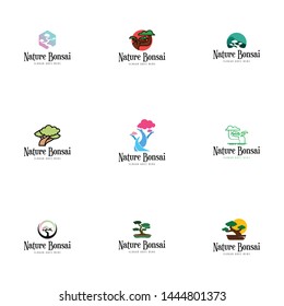 Bonsai Plant Logo Design Vector