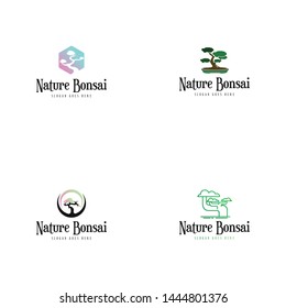 Bonsai Plant Logo Design Vector
