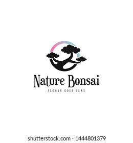 Bonsai Plant Logo Design Vector