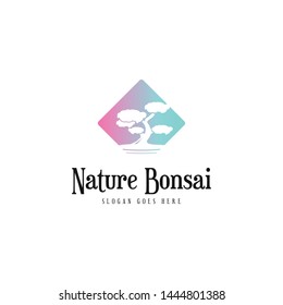 Bonsai Plant Logo Design Vector