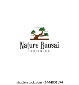 Bonsai Plant Logo Design Vector