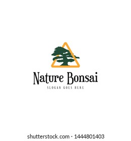 Bonsai Plant Logo Design Vector