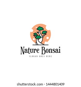 Bonsai Plant Logo Design Vector