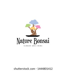 Bonsai Plant Logo Design Vector