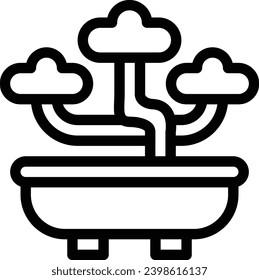 Bonsai single vector line icon